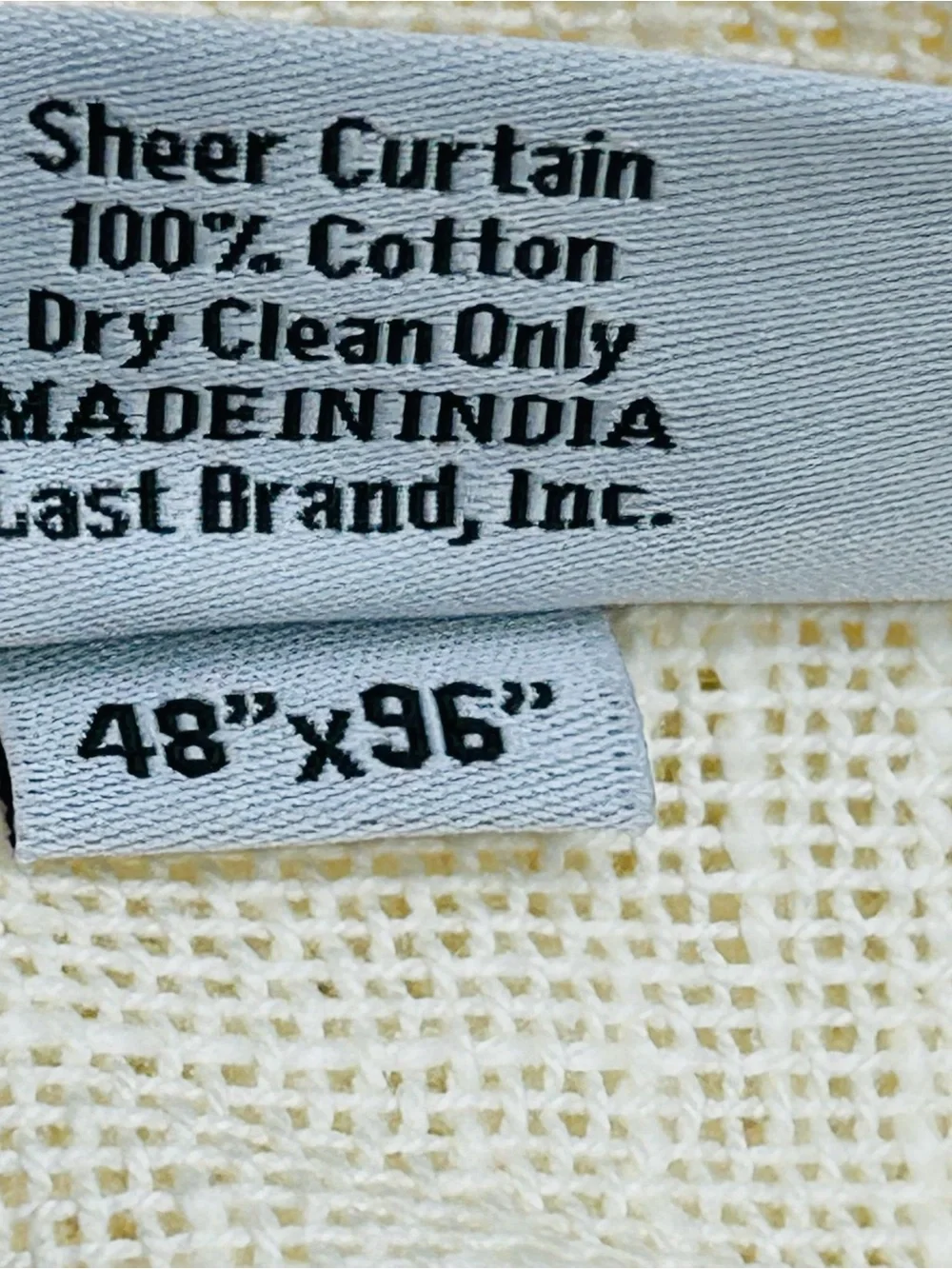 QUINCE Set Of 2 48x96 Cotton Sheer Curtains Ivory 9717